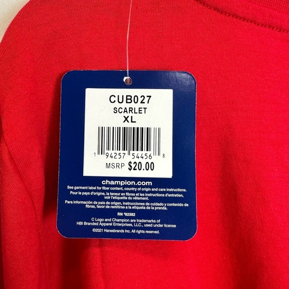 Champion Authentic Athleticwear Long Sleeve Boys XL Long Sleeve Neck‎ Red NWT - Picture 5 of 10
